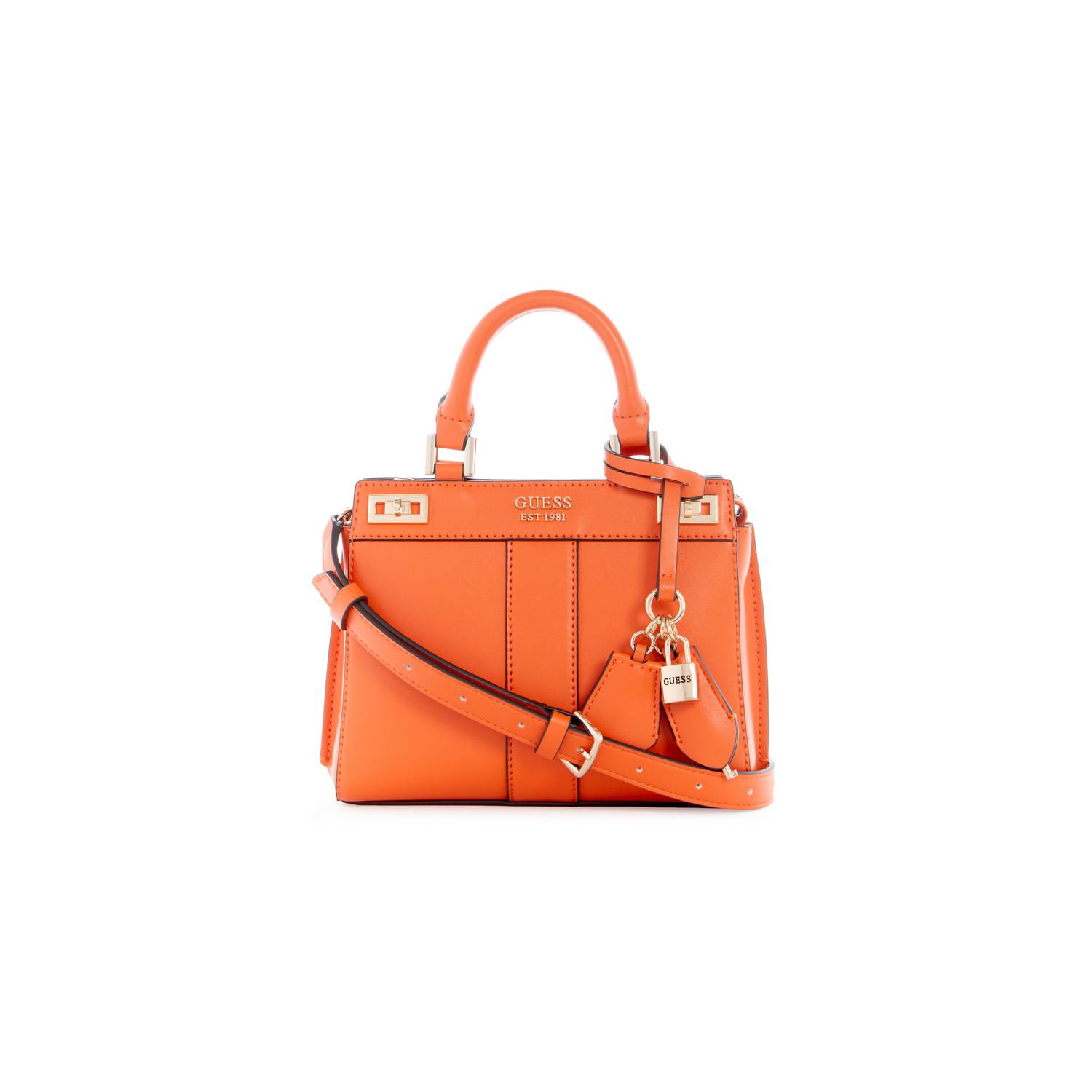 Guess Katey Mini Satchel In Orange