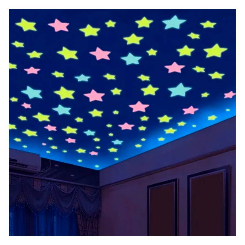 GENERICO Paquete De 500 Estrellas Fluorescentes Multicolor