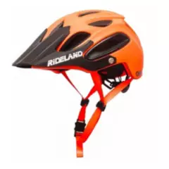 RIDELAND - Casco De Bicicleta Rideland All-track Mtb Imán Negro Naranja  M