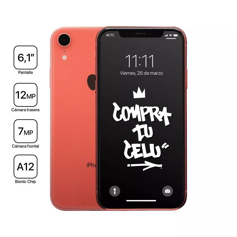 APPLE - iPhone XR Coral 64GB - Reacondicionado - Excelente Estado