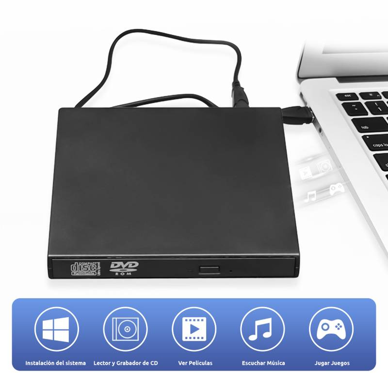 VIDITA Grabadora DVD Lector CD Externo USB 2.0