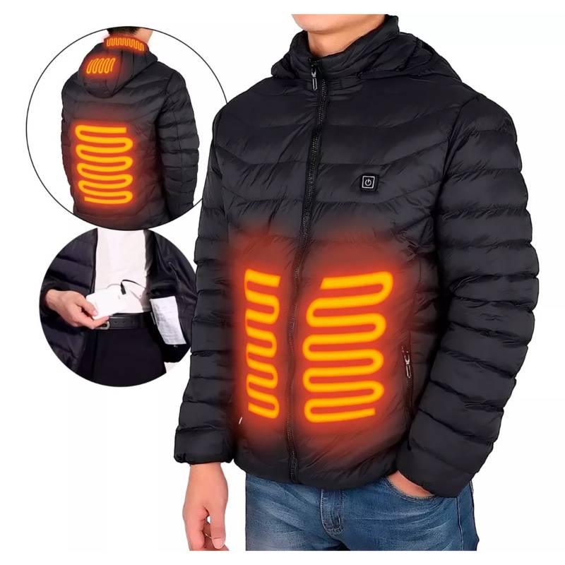  Certificación de seguridad Ropa calefactada para hombre,  chaquetas de calefacción eléctrica USB con 3 niveles de calefacción y 4  zonas de calefacción (color : naranja, tamaño: XL-XL) : Ropa, Zapatos y  Joyería