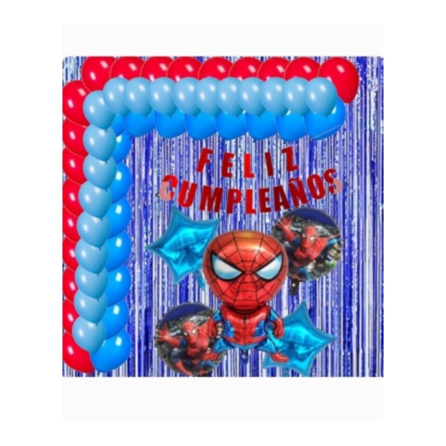 Set De Decoración Cumpleaños Spiderman Niños Globos