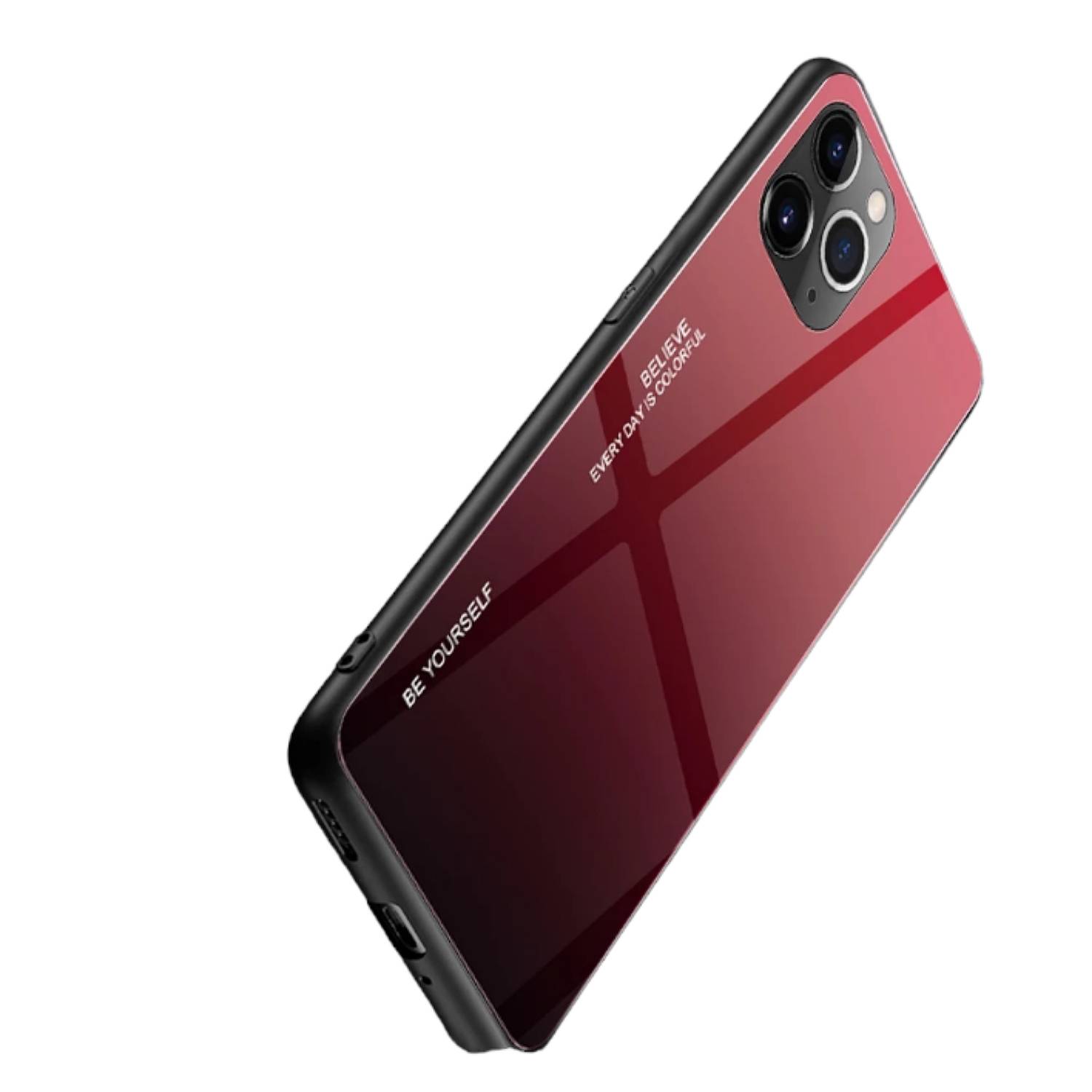 Funda Para iPhone 12 Pro Max Transparente Degrade Rojo