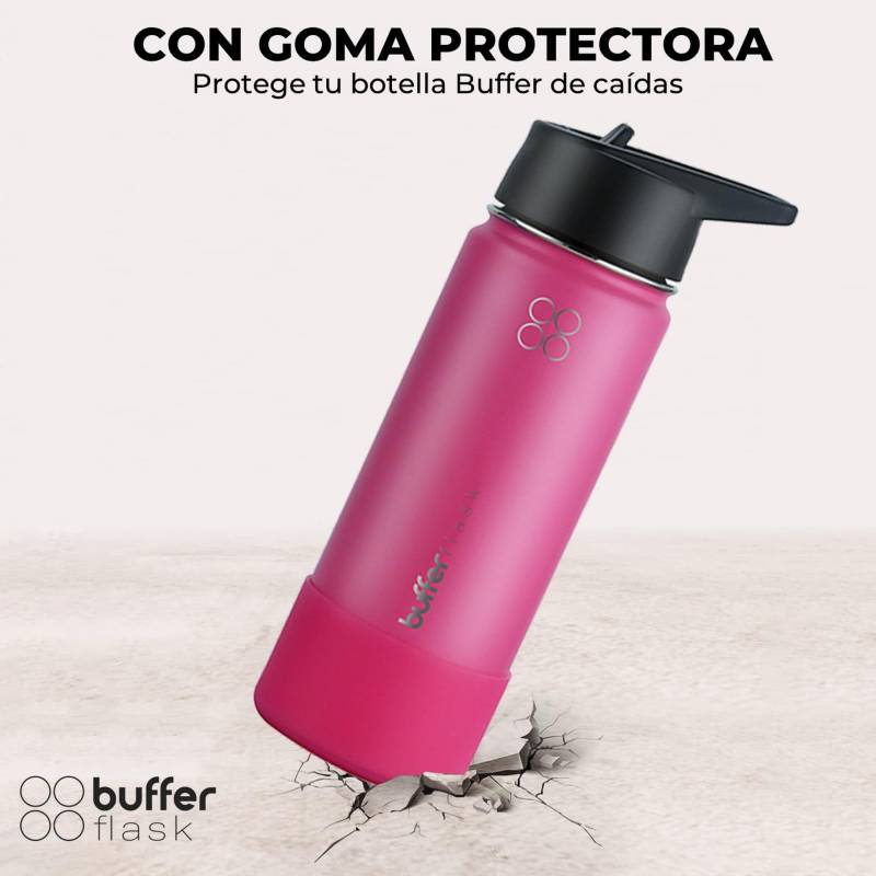 BUFFER FLASK Termo Botella Agua Niños Buffer Inoxidable - Rosa