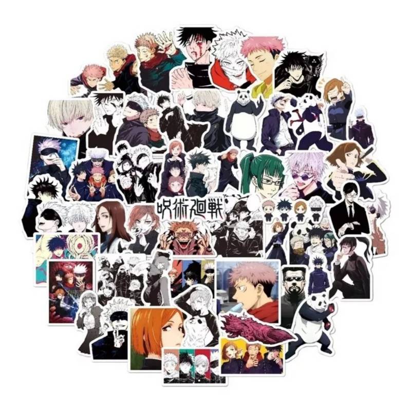 GENERICO Set 50 Stickers Jujutsu Kaisen Anime Manga Pegatina 5 - 8 Cm
