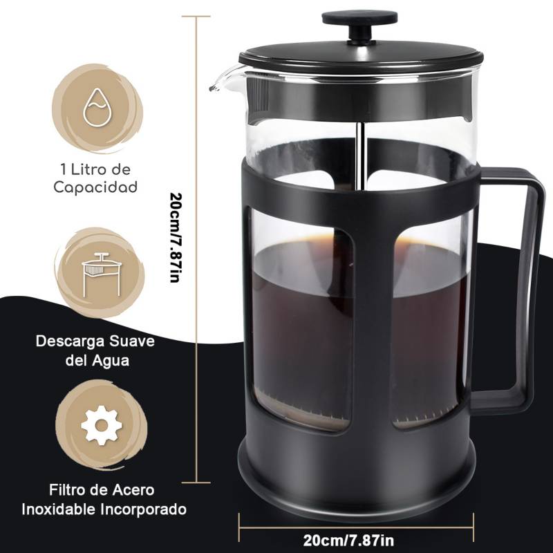 Cafetera Manual Pour Over 900ml Filtro De Acero Fissman