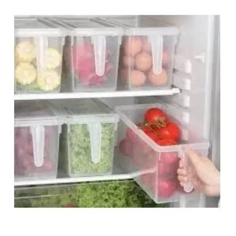 GENERICO Organizador Refrigerador Transparente Con Tapa Y Mango