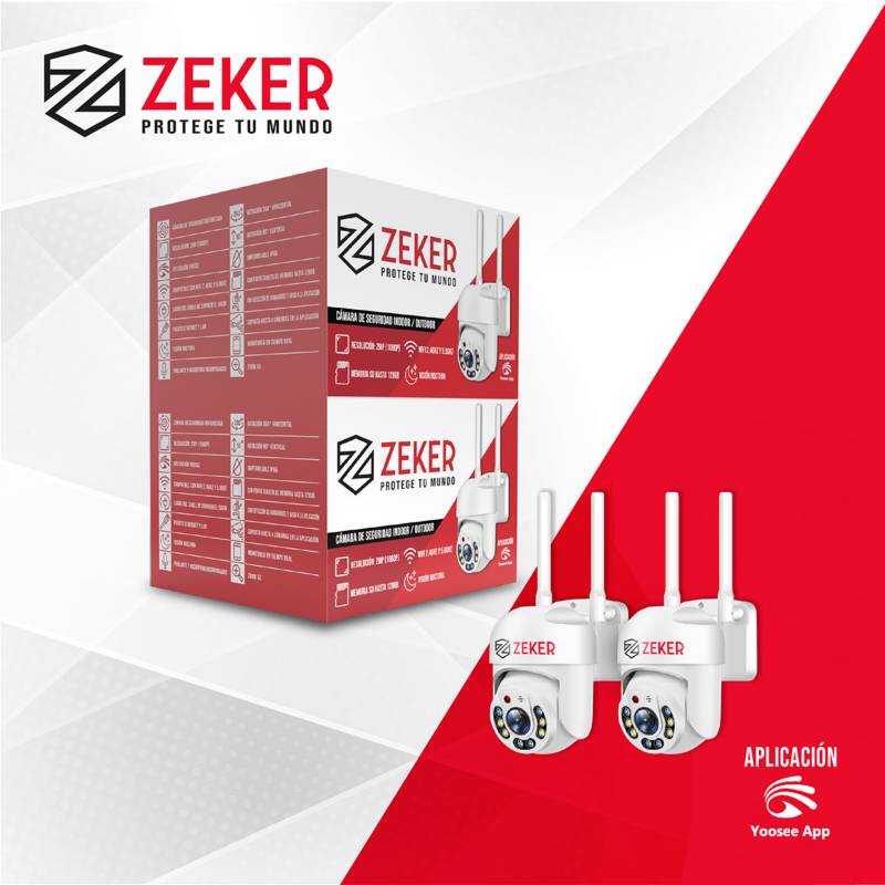 Pack x2 Cámara de Seguridad Wifi Impermeable Zeker 2MP 5G Zeker