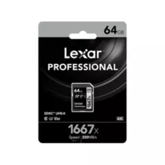 LEXAR - MEMORIA LEXAR 64GB PROFESSIONAL 1667X 250MBS SDXC UHS-II