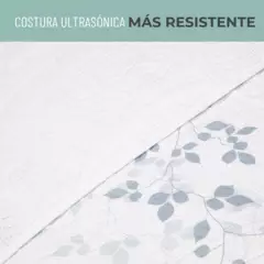 CASATUA - Cubrecama Cobertor 1,5 Plaza Quilt Estampado Reversible - Blanco