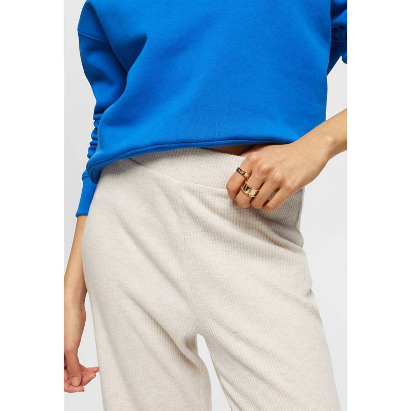 ESPRIT Pantalón Ancho De Punto Acanalado Mujer Esprit ESPRIT