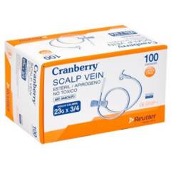 CRANBERRY - Mariposa Scalp Vein 23g X 3/4 Cranberry Caja 100 Unidades