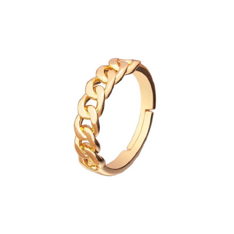 GENERICO Anillo Cadena Ba o de Oro 18K falabella