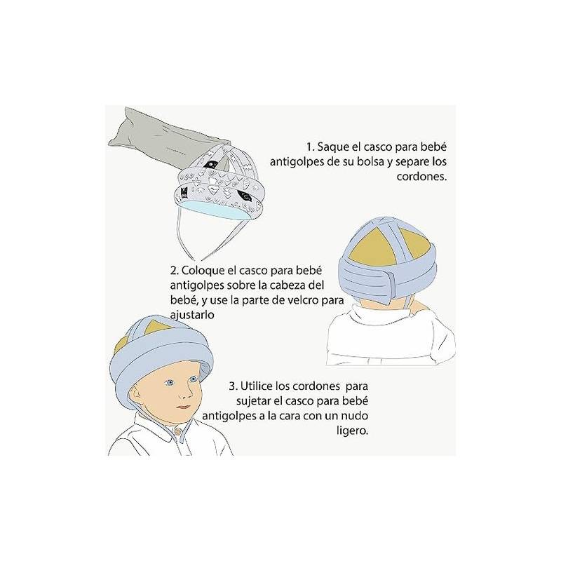 CRUSEC Casco Gorro Protector De Cabeza Para Bebe Antigolpe
