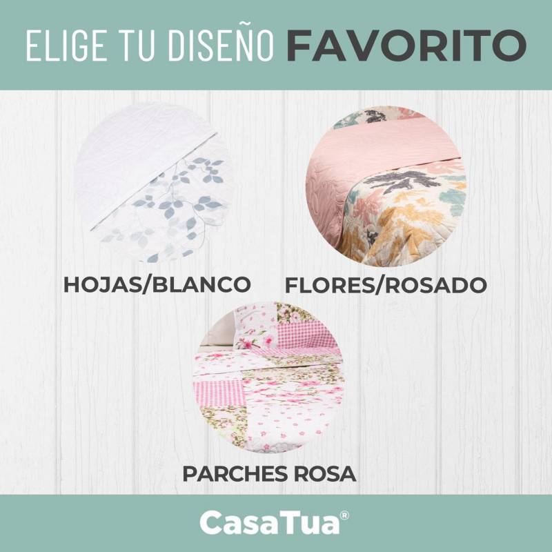 Hogar y Blanco :: Ropa de Cama :: Cubrecamas :: Cubrecama Quilt Lisa  Reversible Queen (Círculo) Algodón Suave Al Tacto 230X250Cm