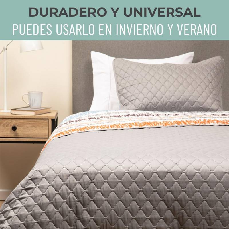 Set Cubrecama Y Fundas Full Queen Beige - Viva - Cemaco