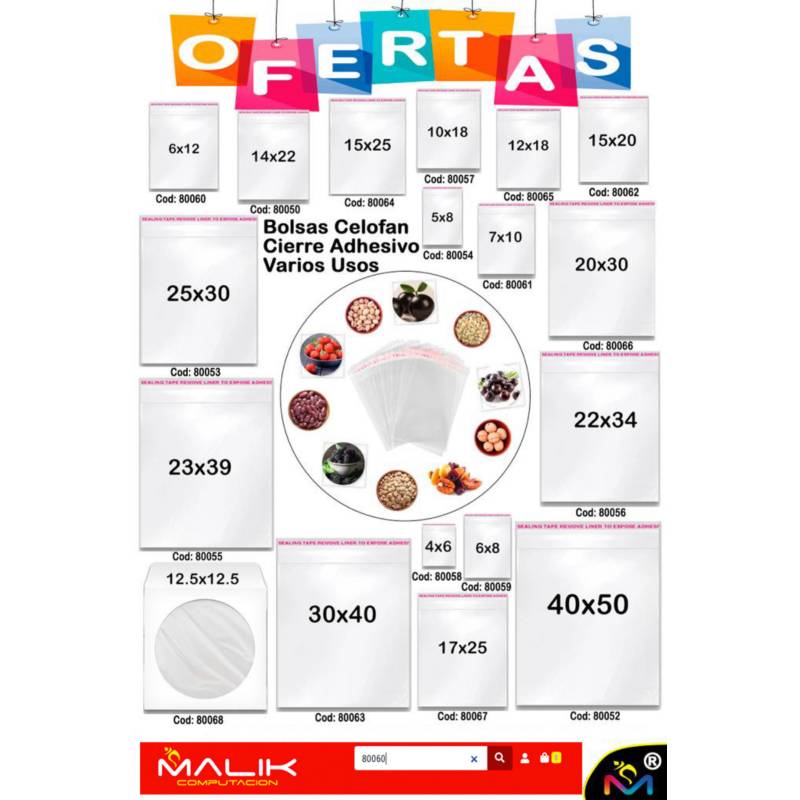 Pack 100 Bolsas Celofan Transparente Cierre Autoadhesivo 20x30 Cms