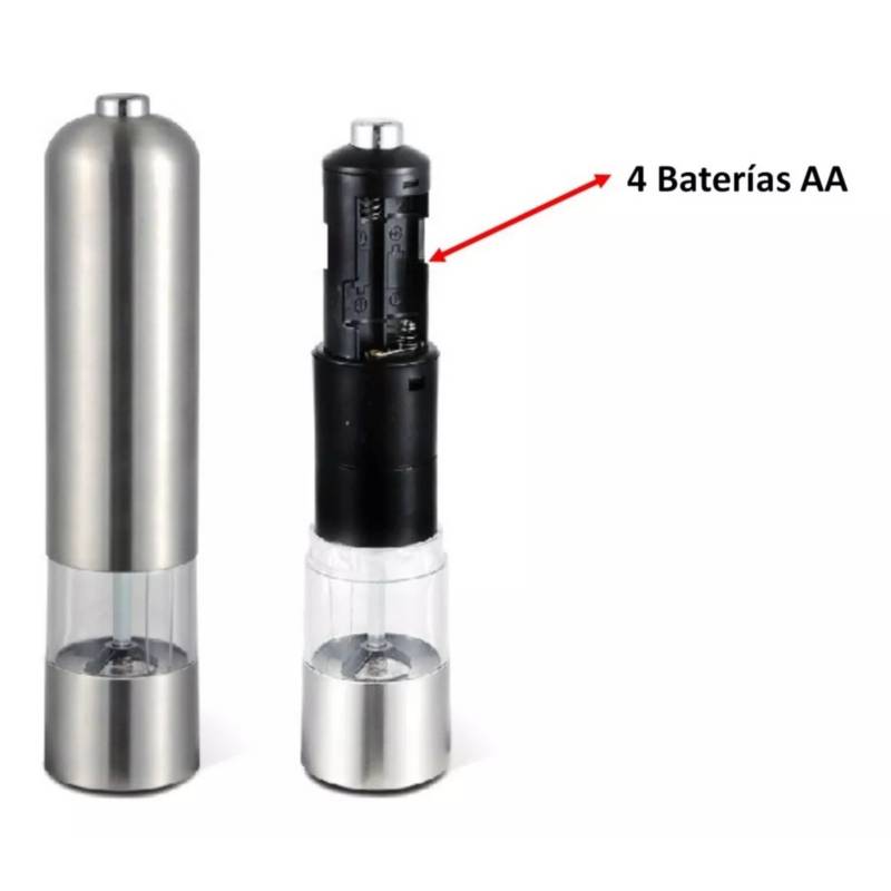 GENERICO Molinillo De Pimienta Eléctrico Dispensador Sal Pimienta