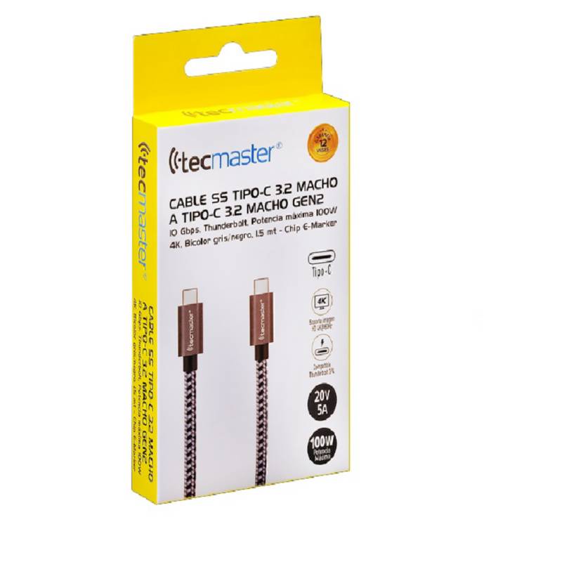 Cable Tipo C a USB Belkin / 15 cm / Negro, Tipo C