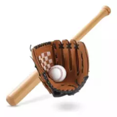 GENERICO - Kit Baseball Infantil 4pcs Bate Madera 63 Cm Guante Pelota…