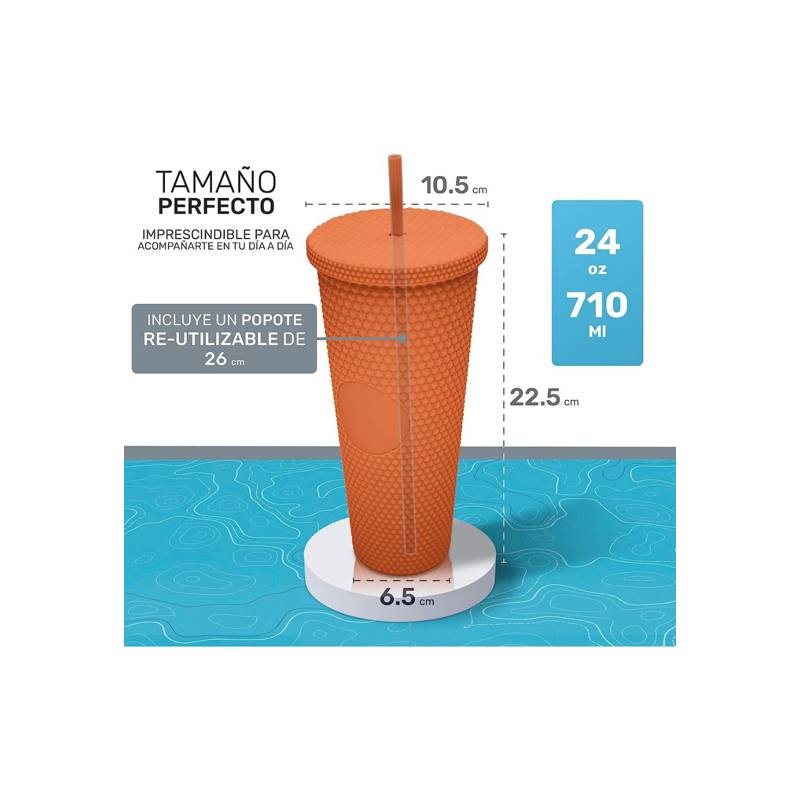 VASO TERMICO FRÍO/CALIENTE CON BOMBILLA TUMBLER KEEP 700 ML NEGRO