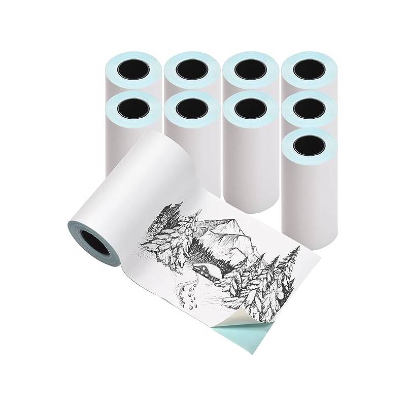 Generico 5 Rollos Papel Adhesivo Continuo Impresora Térmica Blancos 3079