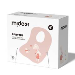 MIDEER - Pack 20 baberos desechables Color Rosado