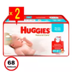 HUGGIES - Huggies Natural Care - 2 Paquetes - 34 Unid. C/U - Talla P