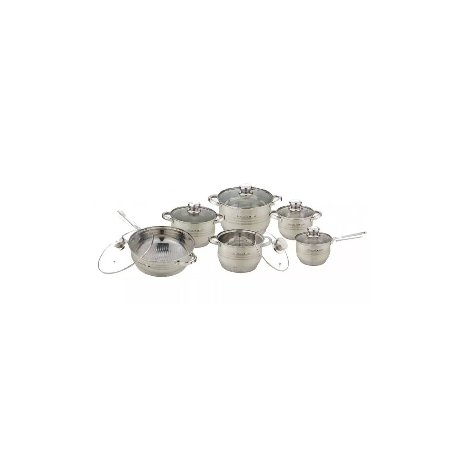 Juego Set De Ollas De Acero Inoxidable Bateria Cocina 12 Piezas