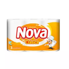 NOVA - Toalla De Papel - Nova Clásica 3 Unid. - 12 Mt.