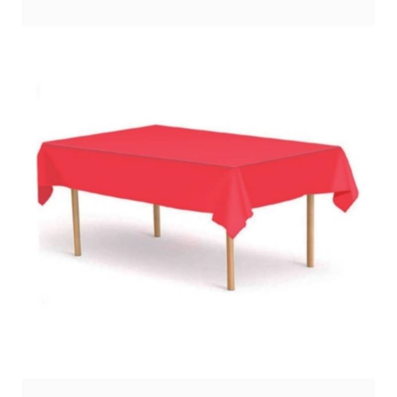 GENERICO - Mantel Plástico Decorativo para Fiestas Color Rojo