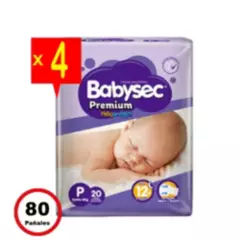BABYSEC - Babysec Premium - Pack X4 Paquetes - 20 Und. C/U - Talla P