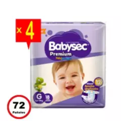 BABYSEC - Babysec Premium - Pack X4 Paquetes - 18 Und. C/U - Talla G