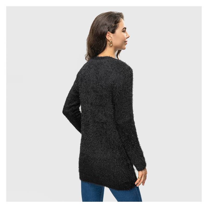 Sweater Tejido Largo Para Mujer De Lana