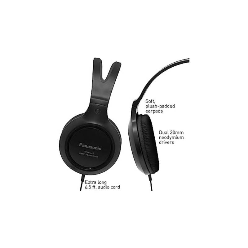 35mm Manos Jack Ear RP-HT161 Negro Libres Panasonic PANASONIC Over Audifonos