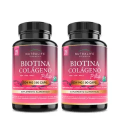 NUTRALIFE - Biotina + Colageno + Zinc + Vitaminas E & C ++ Lf 180 Caps 2x90