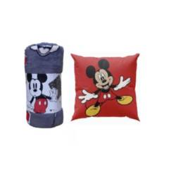 UNIVERSAL - Pack Cojin  Manta Coral Mickey Mouse Gris Disney Jp Ideas