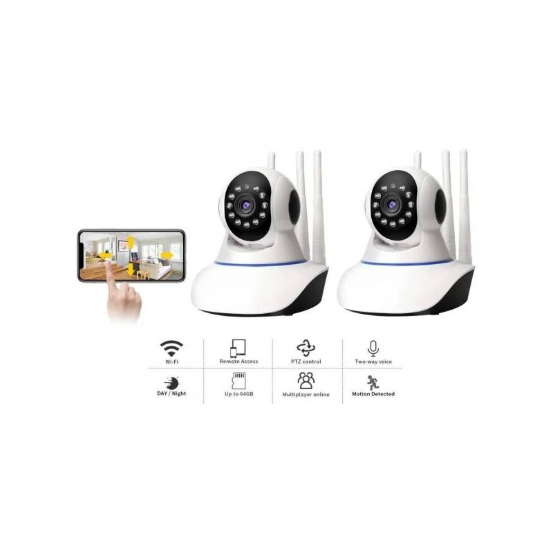 GENERICO Pack X2 Cámara Ip HD seguridad 360 interior vigilancia wifi visión  nocturna