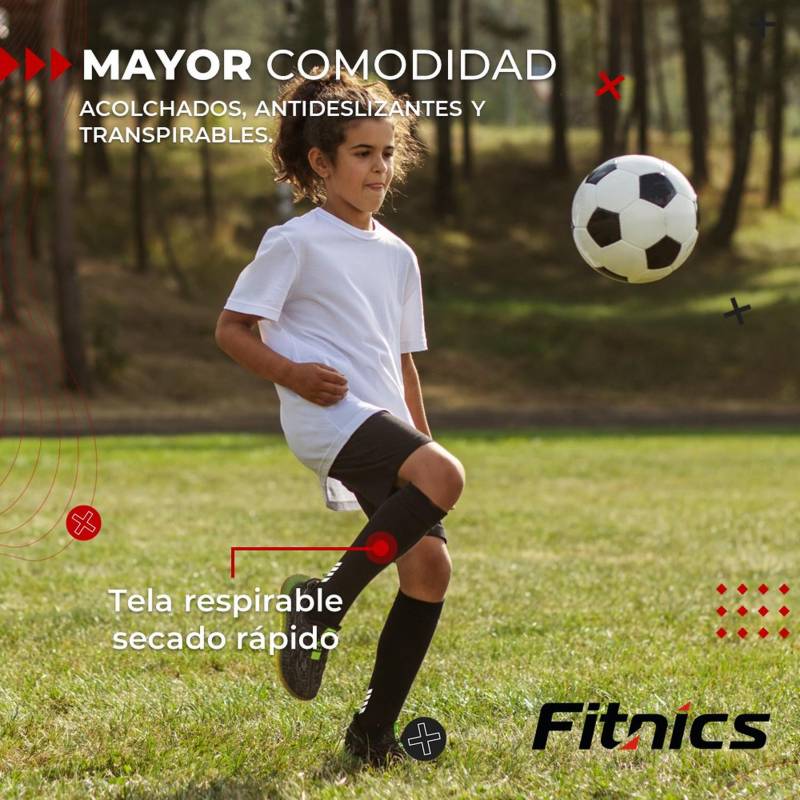 FITNICS Medias De Futbol Niño Antideslizantes Fitnics 2 Pares - Negro