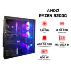 RYZEN - ELITE PC GAMER – Ryzen 3 3200G v7, 8GB RAM RGB – Serie Oro, WiFi, Windows