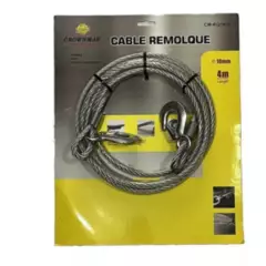 GENERICO - Cable De Remolque Auto Piola Acero 6000kgs 10mm X 4m