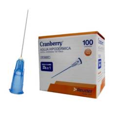 CRANBERRY - Aguja Hipodérmica 23G X 1 Cranberry Caja 100 Unidades