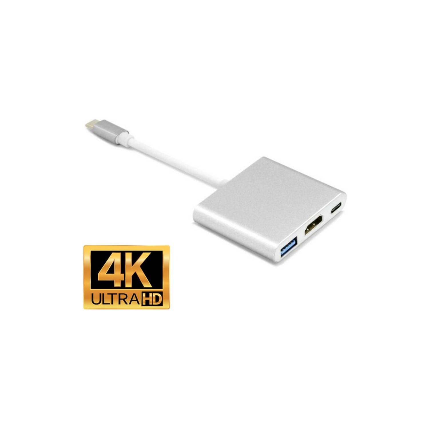 Adaptador USB Hub Usb 3.0 Tipo C HDMI PC o Mac 3 en 1 con carga - MundoChip