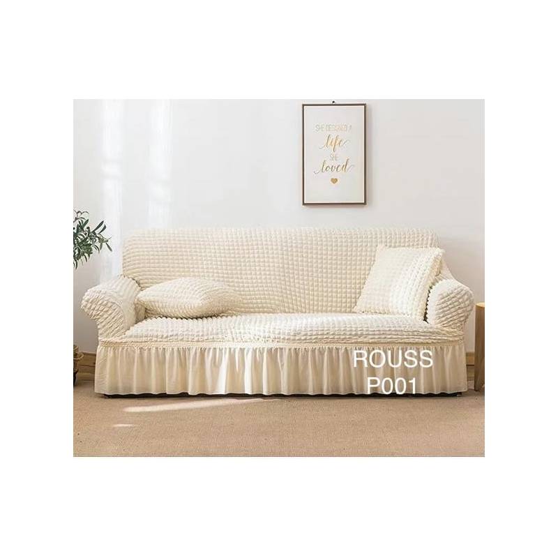 GENERICO Funda Cubre Sofa Protectora Beige - 3 Cuerpos