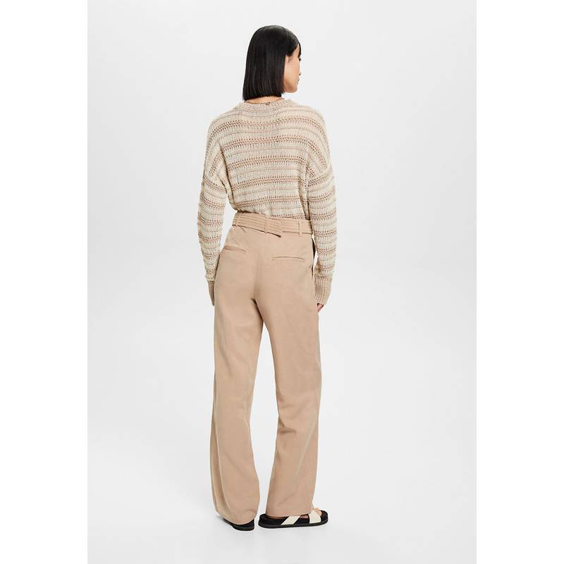 ESPRIT - Pantalones holgados de corte tapered de algodón en