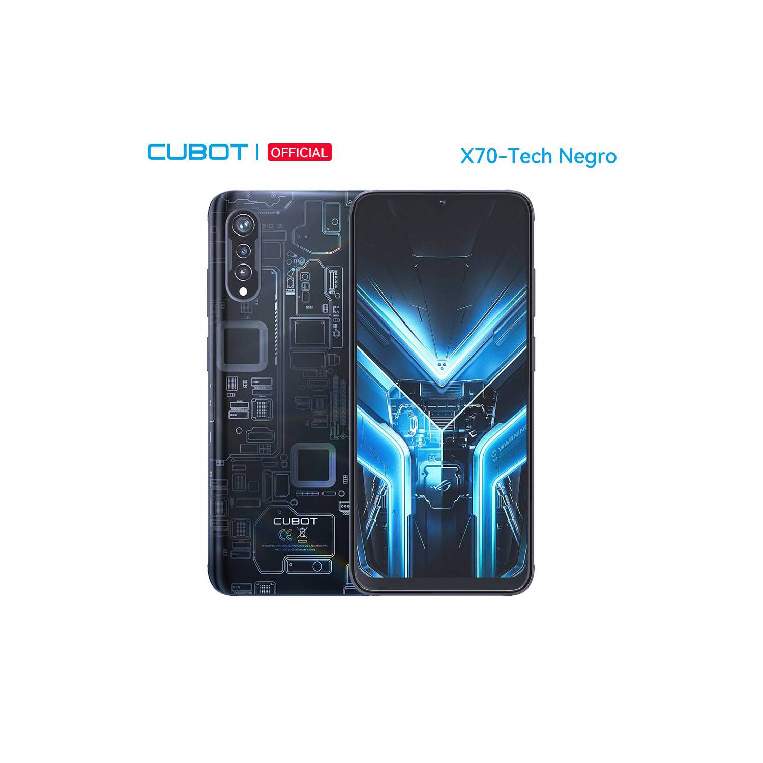 CUBOT Celular Cubot X70 12GB 256GB Tarjeta SIM Dual Android 13-Tech Negro