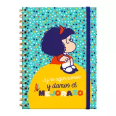 GENERICO - Libreta Tapa Dura con Espiral XL  Mafalda sobre la Pelota