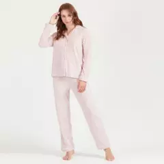 BARBIZON - Pijama de mujer Sport Polar Rosado Estampado