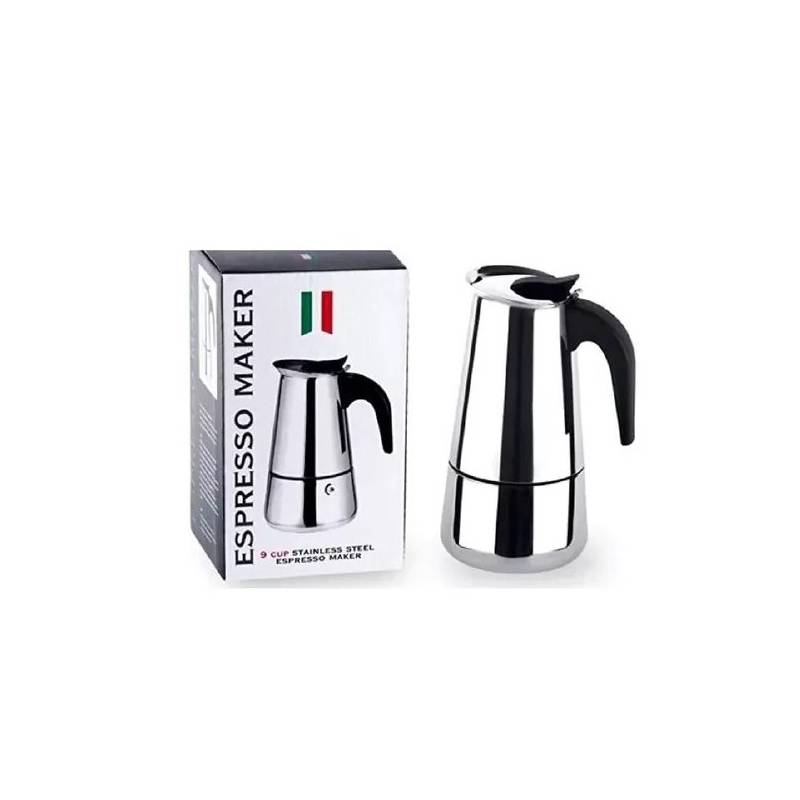 GENERICO Cafetera Italiana Acero Inoxidable 9 Tazas Espresso 22cms